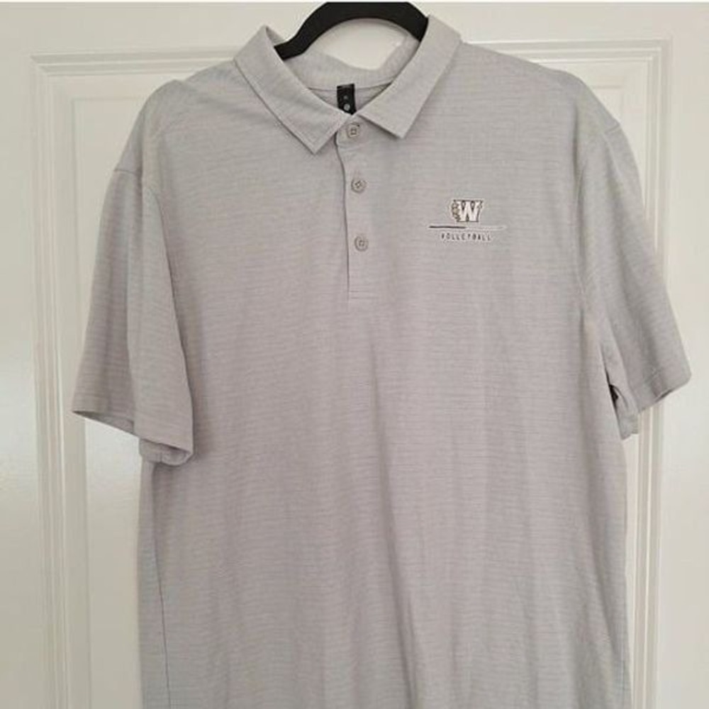 Lululemon men's gray  striped polo size‎ xl